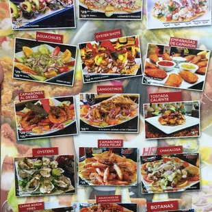 a menu for a mexican restaurant