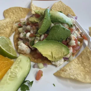 Tostada de camarón