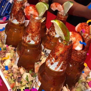 Ceviche and beer