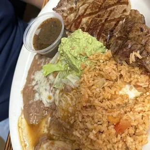 Steak plate well served