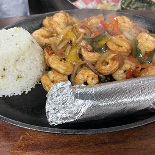 Shrimp fajitas