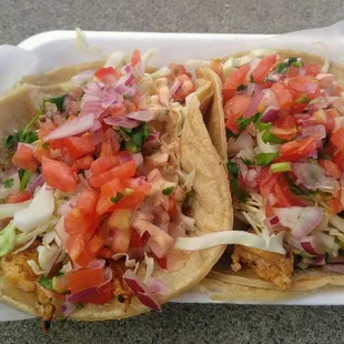 Two Grilled Fish Tacos