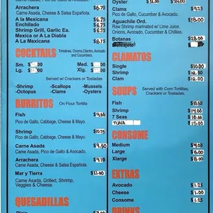 Menu as of Jan 18, 2018