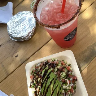 Agua fresca and delicious seafood dish! 10/10!!!