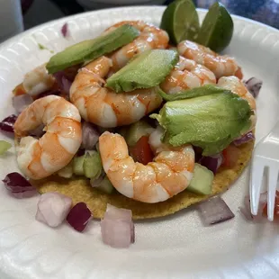 Shrimp tostada