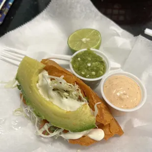 Loaded shrimp empanada