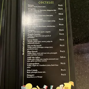 menu