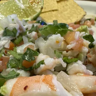 Ceviche pescado y camaron
