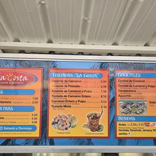 Menu as of September 2024