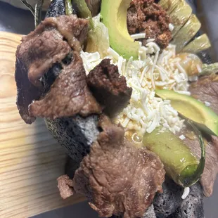 All meat molcajete