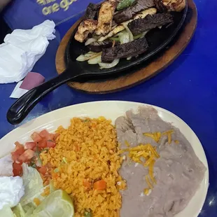 Fajita beef and chicken