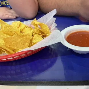 Complimentary chips and salsa