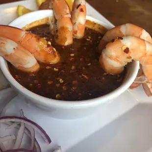 Camarones and a ceviche sauce