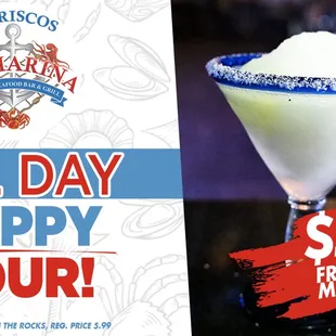 a picture of a happy hour margarita