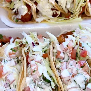 Up close and personal $2 fish tacos