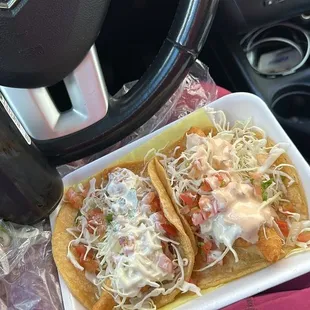 Fish tacos extra sour cream please !!