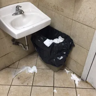 The restroom needs to be kept up.