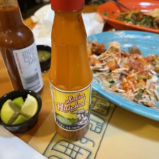 Hot sauce and nachos