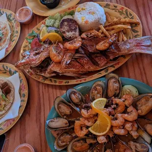 a table full of food