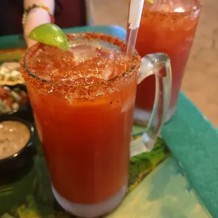 Micheladas! The beer was Victoria.