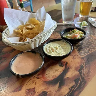 We were not sure about what the sauces were with the chips.  The one on the left tasted like bean juice.