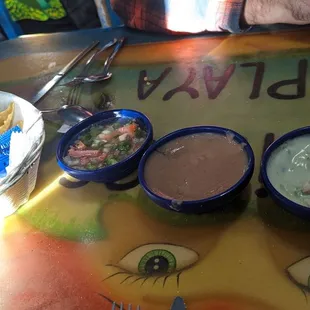 Free salsas before menu