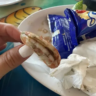 I cut the top part of the shrimp. They still have the digestive track/poop or whatever you want to call it.