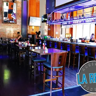 the bar and dining area