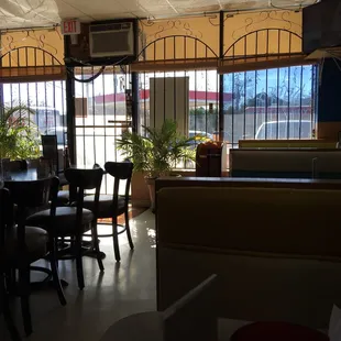 A view from inside the restaurant towards Fitzhugh