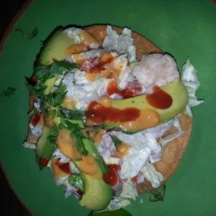Shrimp tostada was the best! Nice size shrimp and very generous!