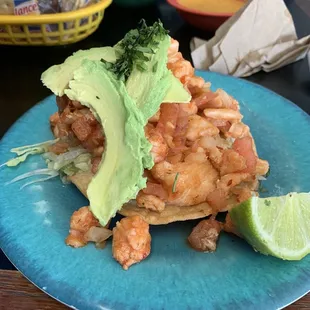 Fish ceviche tostada