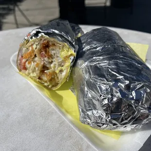 a burrito wrapped in foil