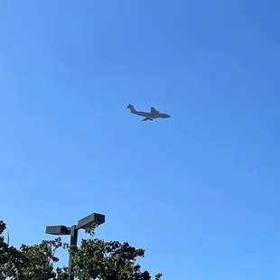 a plane in the sky