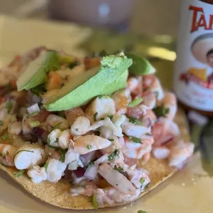 Shrimp tostada