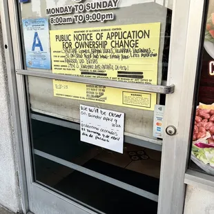 a sign on the door