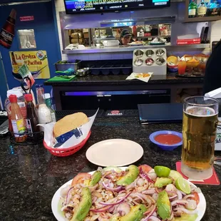 a plate of food on a counter