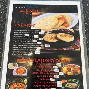 They have Pupusas, really good. They have pupusas Revueltas or frijol for $1.29 on Wednesday and Thursdays