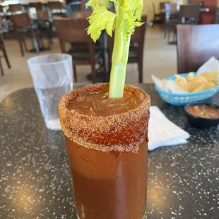 a bloody drink on a table