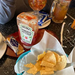a plate of chips and salsa