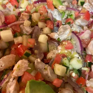 a close up of a pizza