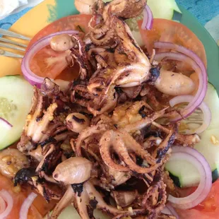 Pulpo al mojo de ajo