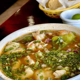 The mixto soup with shrimp, fish.... so good.