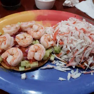 Tostada de jaiva y camaron