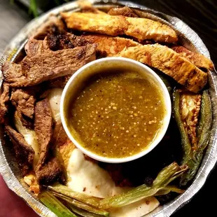 Carne molcajete to go..