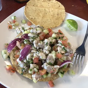 Shrimp Ceviche on tostada
