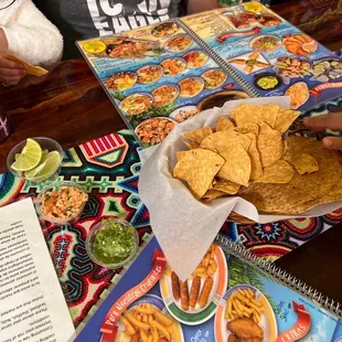 a table full of mexican food