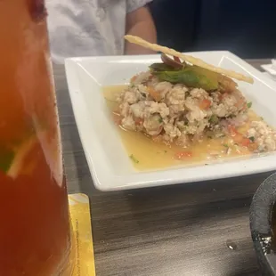 Tostada Ceviche de Camaron