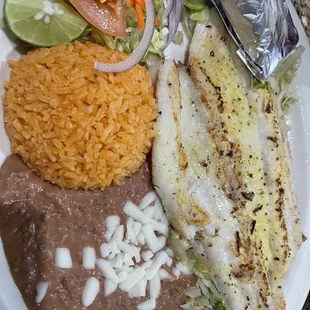 a plate of mexican food