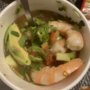 Shrimp cocktail with a lot of shrimp!