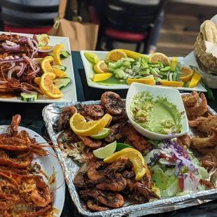 a table full of food